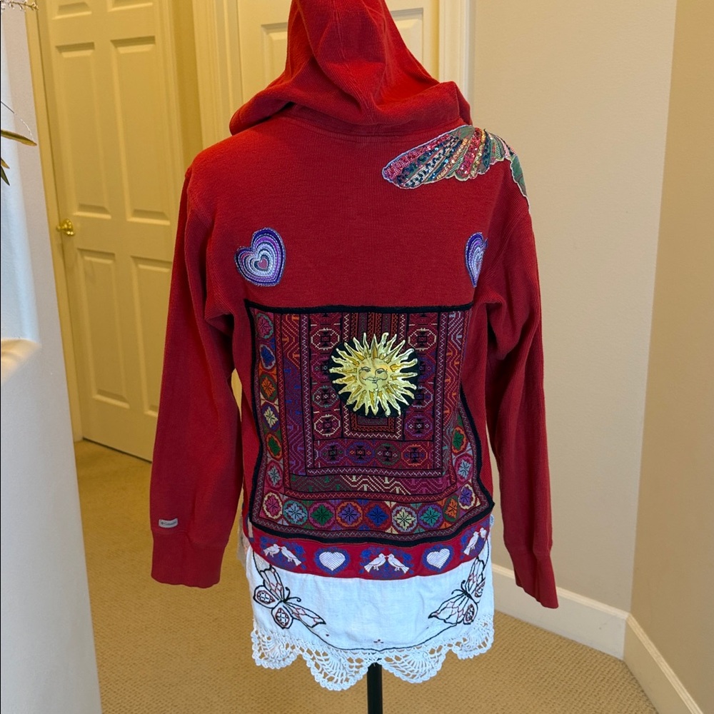 Columbia Hoodie Handcrafted Patchwork - image 6